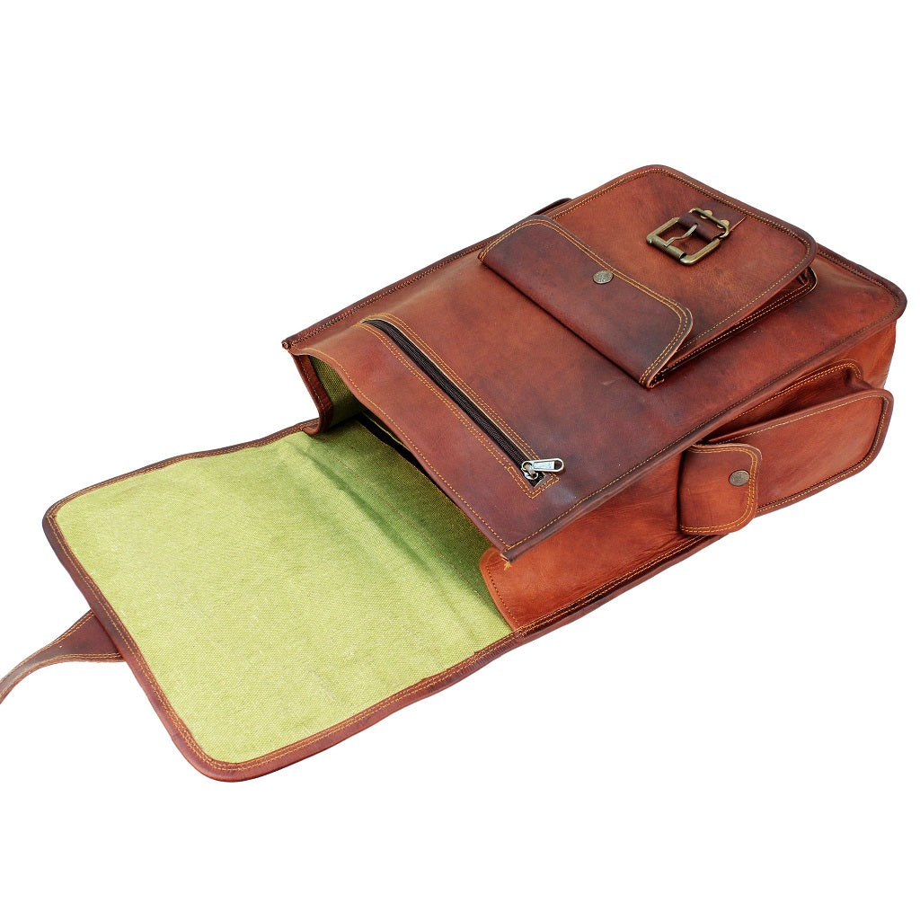 Leather Laptop Backpack for 15 Inch Laptops for Men and Women