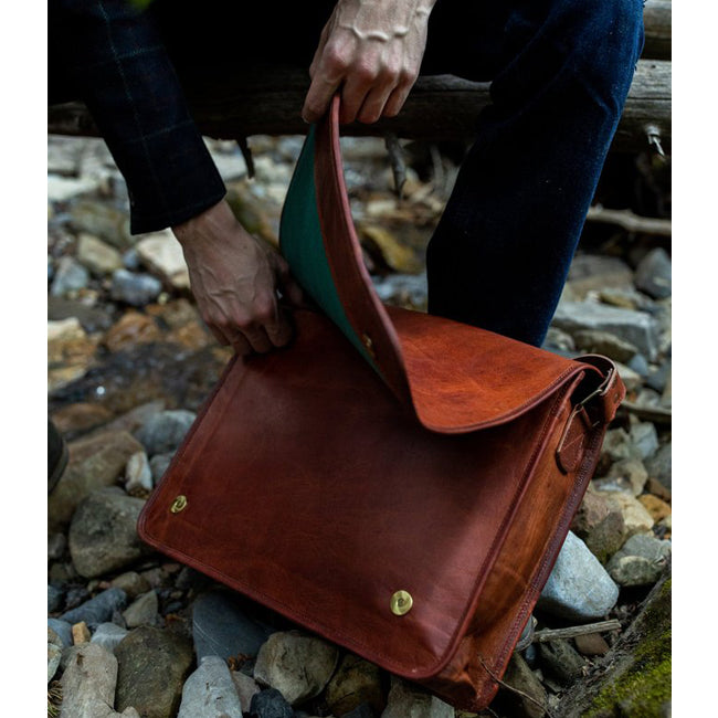 Tan messenger bag discount mens