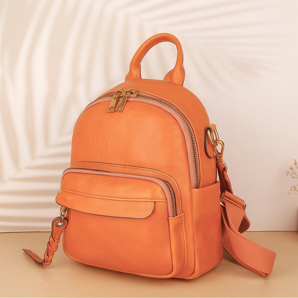 The Mini | Women's Leather Backpack - Small Top Grain Leather