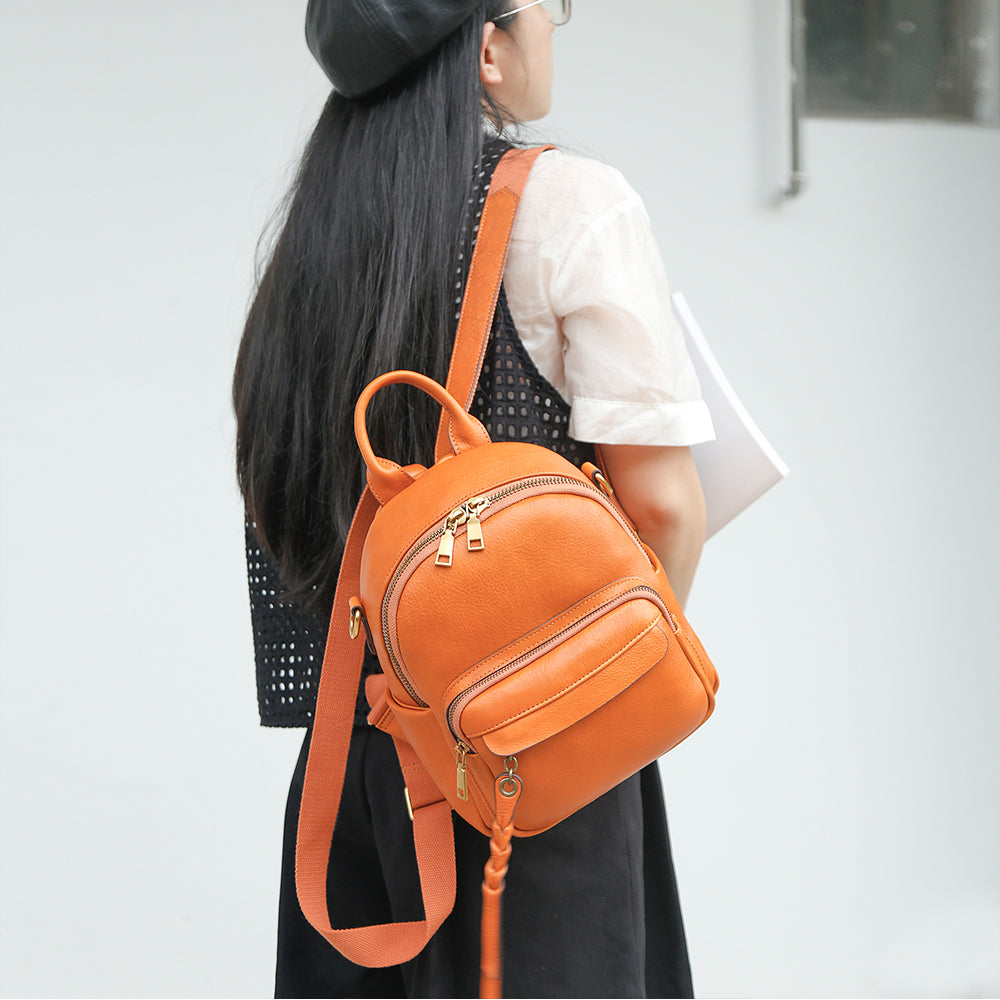The Mini | Women's Leather Backpack - Small Top Grain Leather