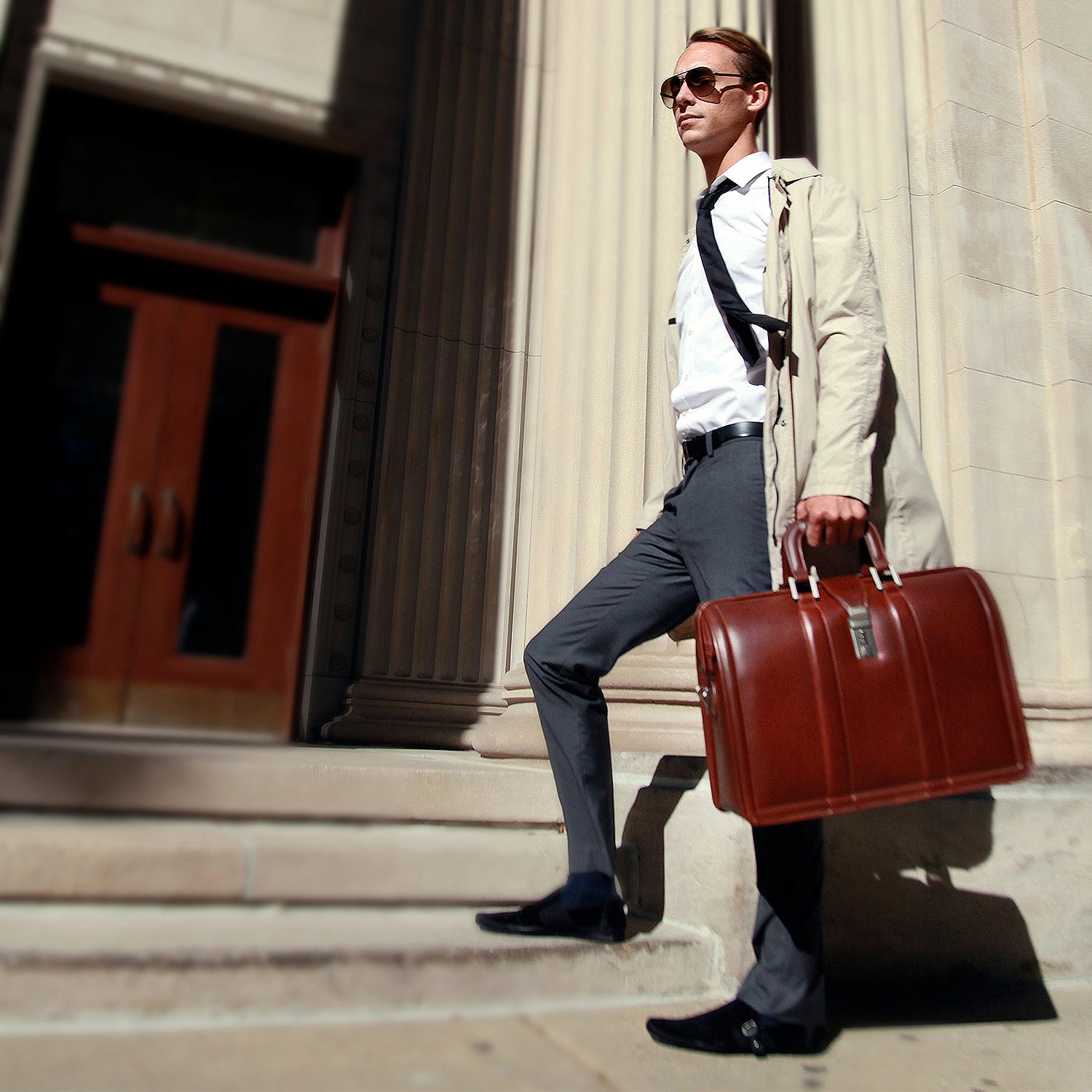 The Morgan leather attache briefcase