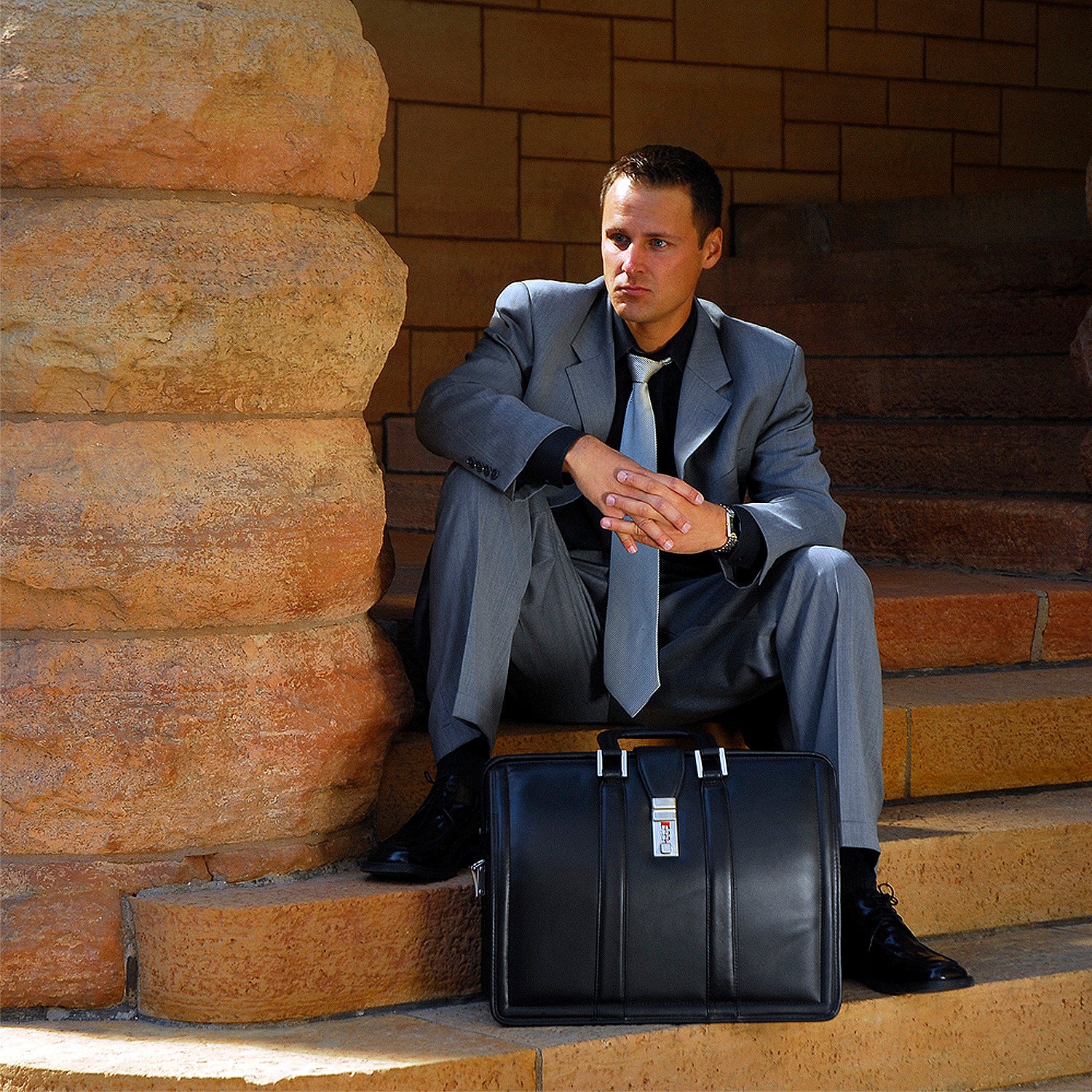 The Morgan leather attache briefcase