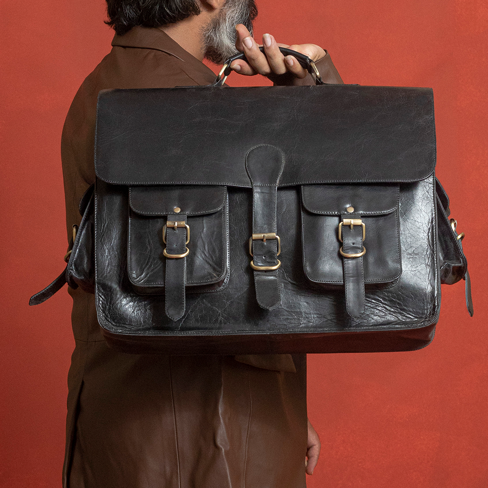Leather Briefcase Men Black Leather Messenger Bag Men's - Etsy