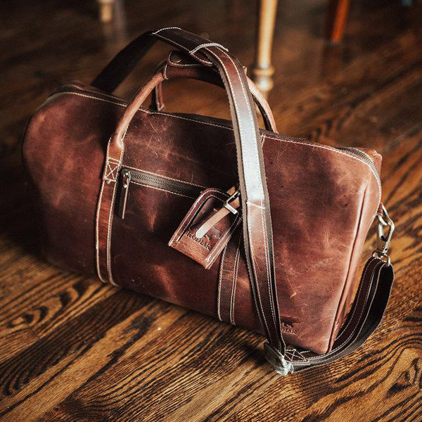 30 inch leather online duffle bag