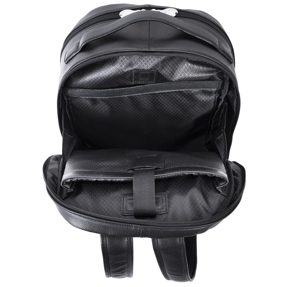 The Parker Leather Laptop Backpack Black