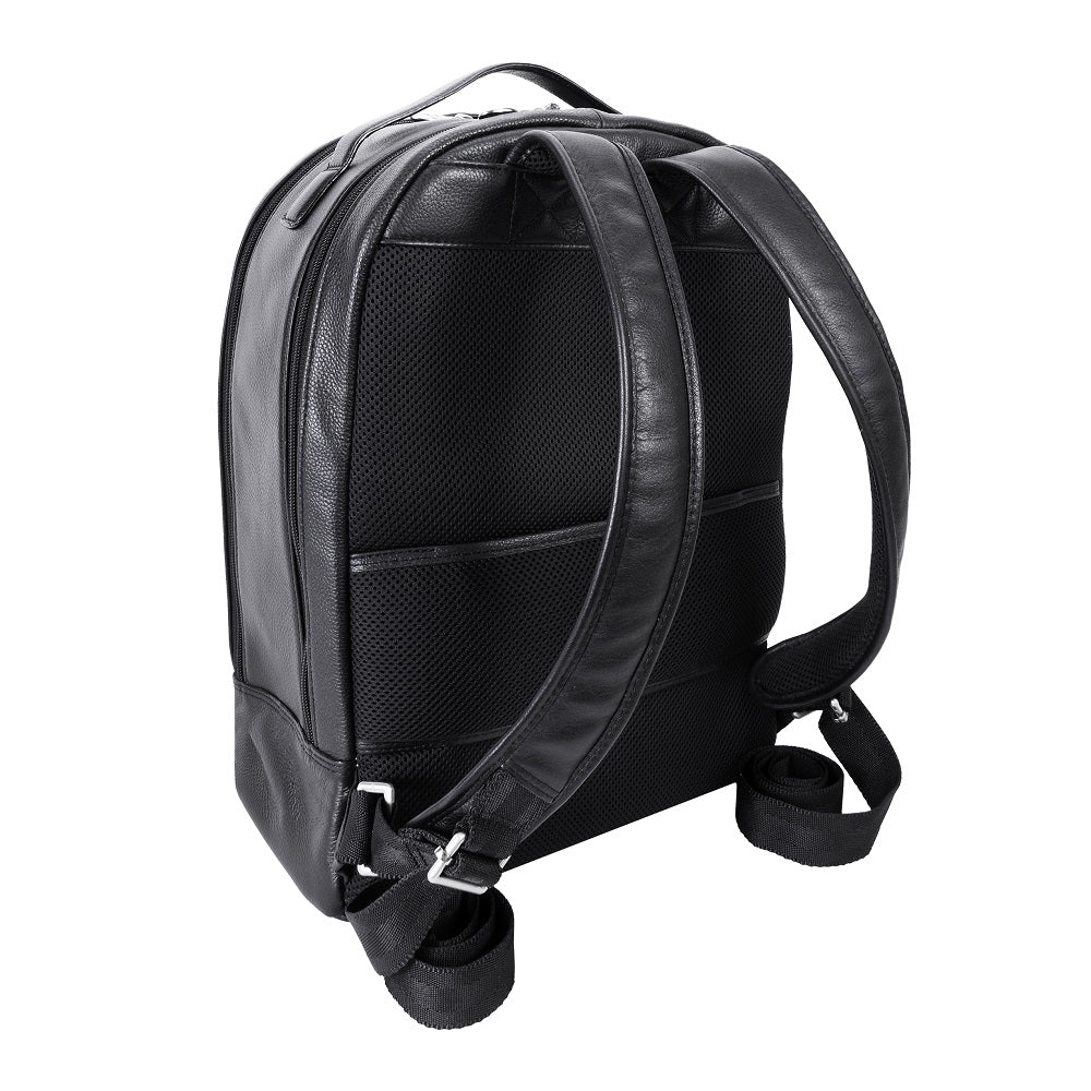 The Parker Leather Laptop Backpack Black