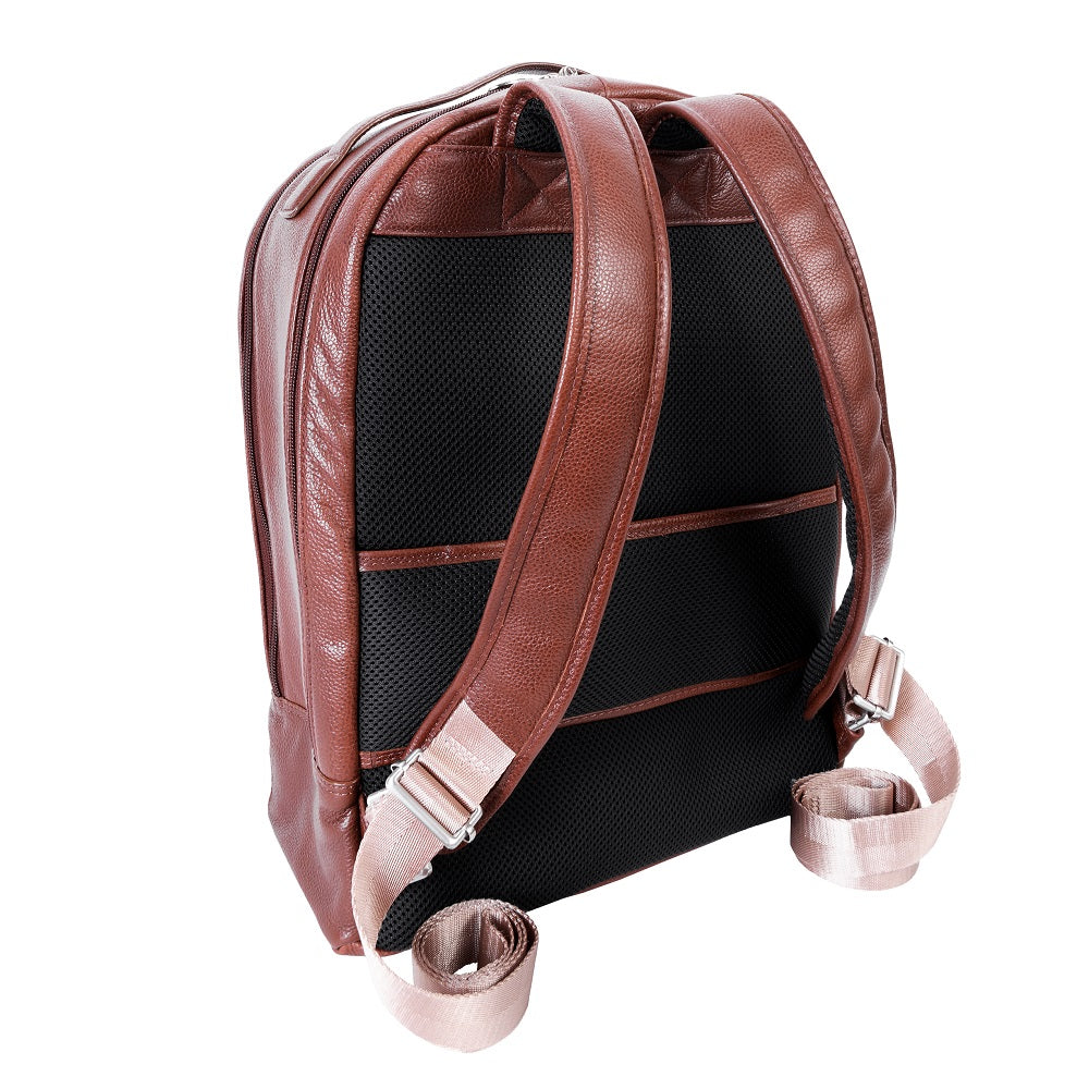 The Parker Leather Laptop Backpack Brown