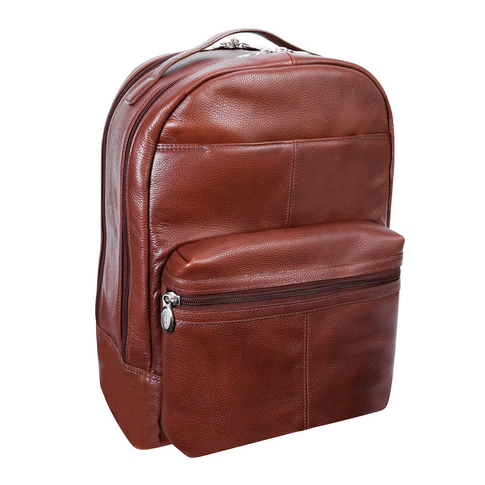 The Parker Leather Laptop Backpack Brown