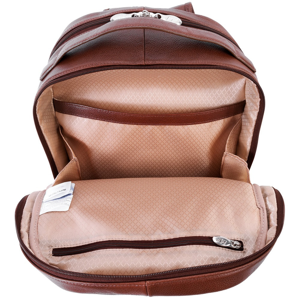 The Parker Leather Laptop Backpack Brown