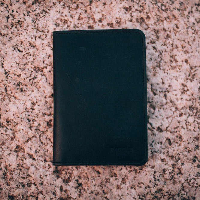 buffalo leather passport wallet black