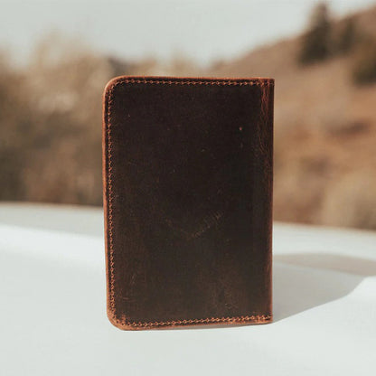 buffalo leather passport wallet dark brown3