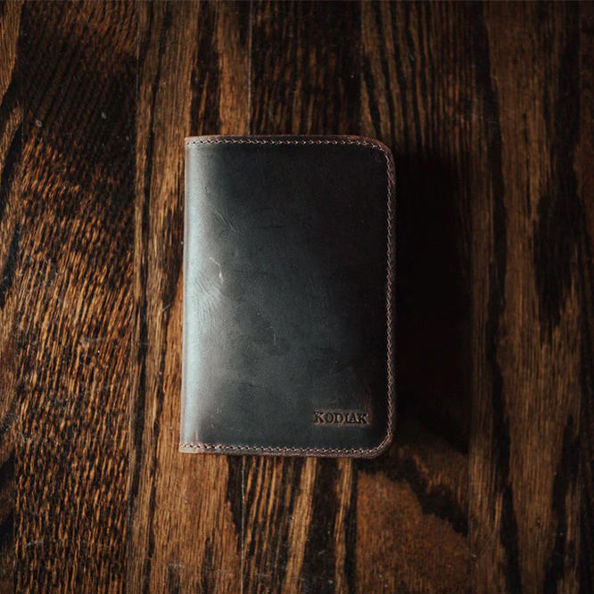 buffalo leather passport wallet dark brown4