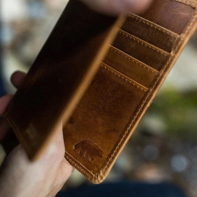 buffalo leather passport wallet light brown4