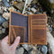 buffalo leather passport wallet light brown