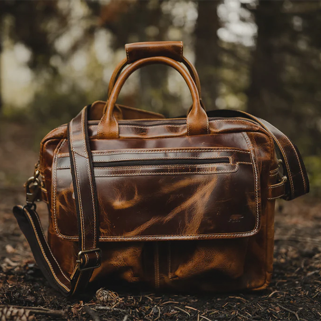 The Pilot Men's Buffalo Leather Messenger Laptop Bag