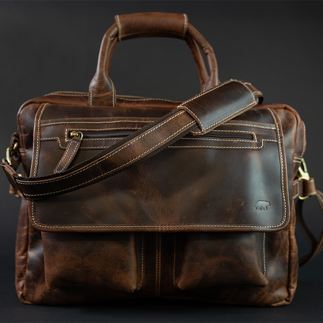 Men's Leather Briefcase Laptop Bag Buffalo Leather Messenger Bag – The Real Leather Company