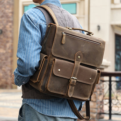 The Quad | Leather Backpack for 13" Laptops