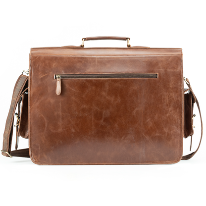 Men's Leather Messenger Briefcase Bag for Laptops - Vintage Satchel – The  Real Leather Company