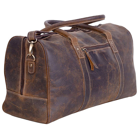 Handmade Full Grain Leather Mens Duffle Bag, Leather Travel Bag