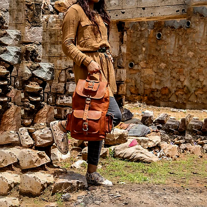 Leather hiking backpack hotsell