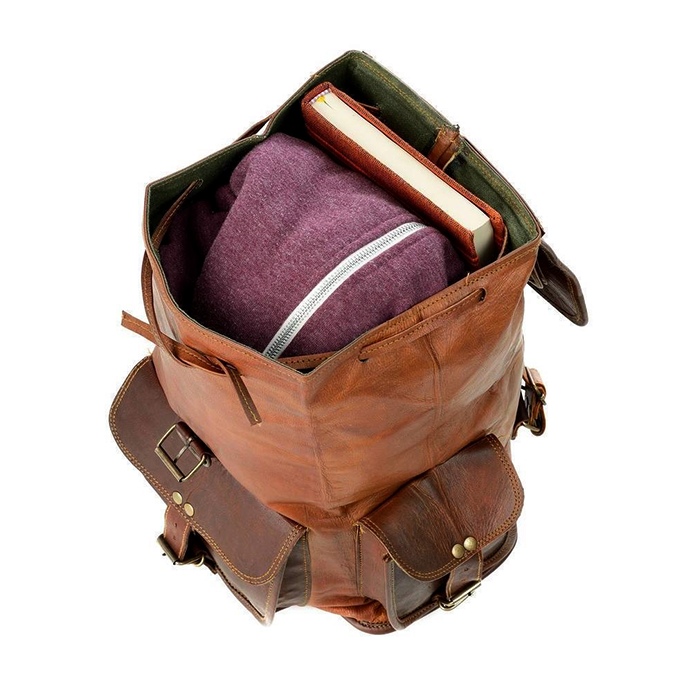 Randonnée leather backpack