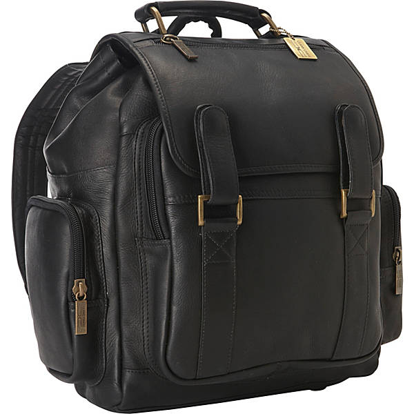 Leather Backpack for Women & Men for 15 Inch Laptops Tan Black