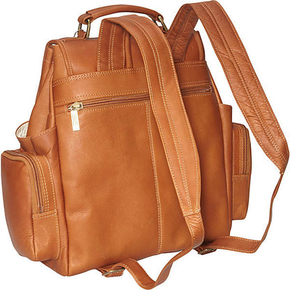 Leather Backpack for Women & Men for 15 Inch Laptops Tan Back