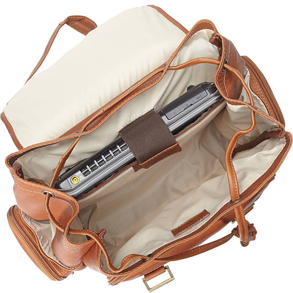 Leather Backpack for Women & Men for 15 Inch Laptops Tan Inside