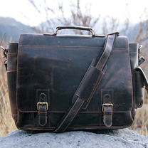 Men's Buffalo Leather Messenger Bag 15 Inch Laptops - Vintage Satchel ...