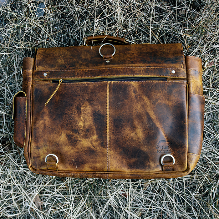 Men's Buffalo Leather Messenger Bag 15 Inch Laptops - Vintage Satchel