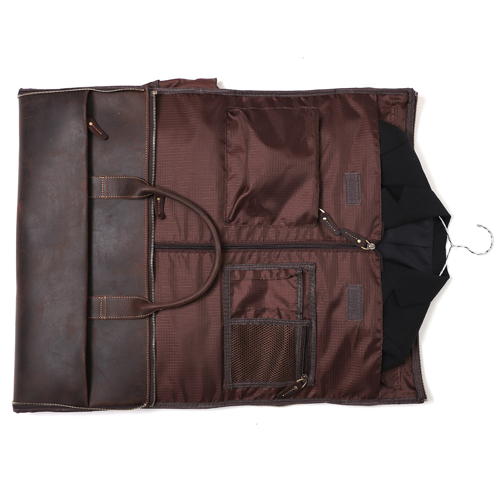 The Smart Duffle | Men's Leather Duffle Travel Bag - Dark Brown