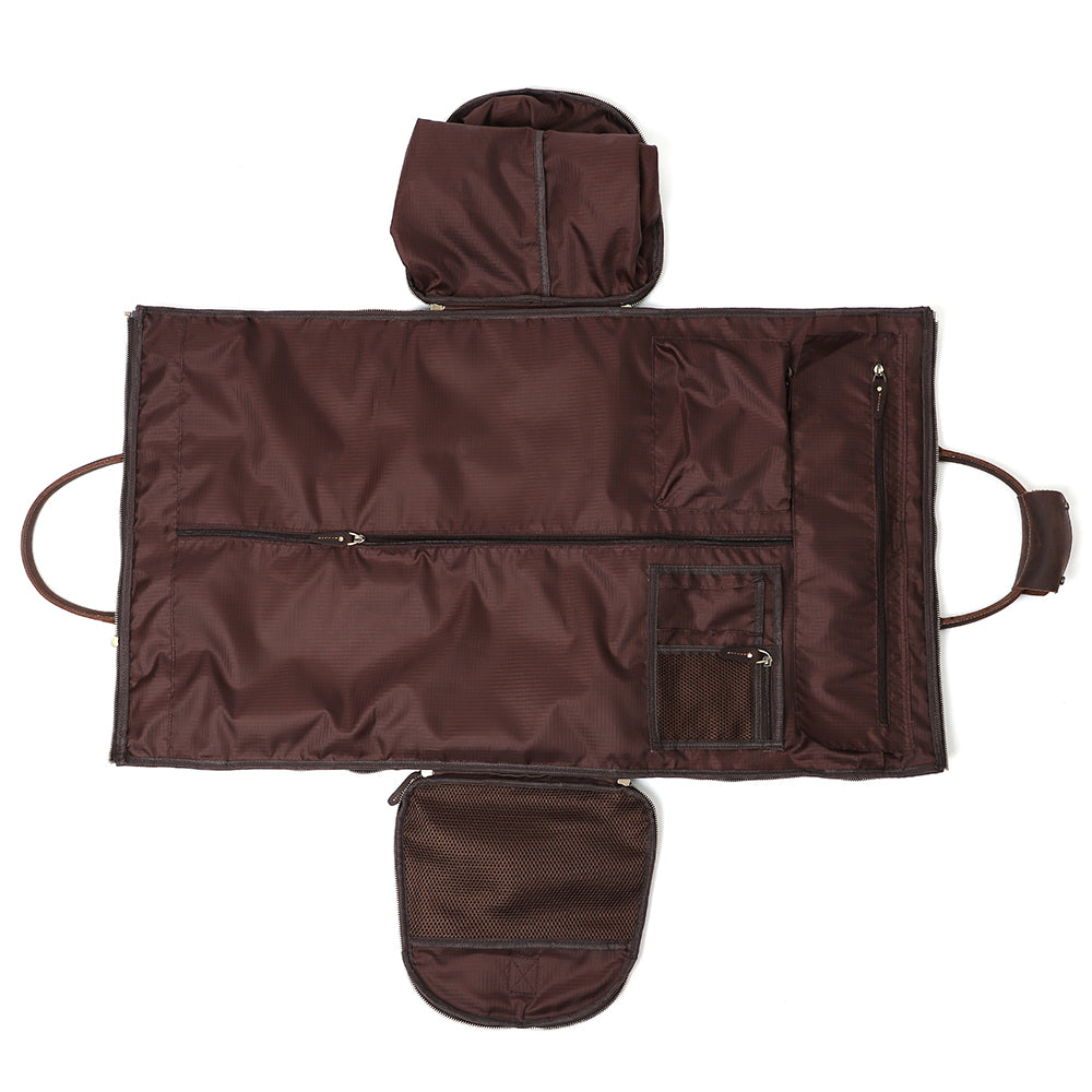 The Smart Duffle Men s Collapsible Leather Duffle in Dark Brown