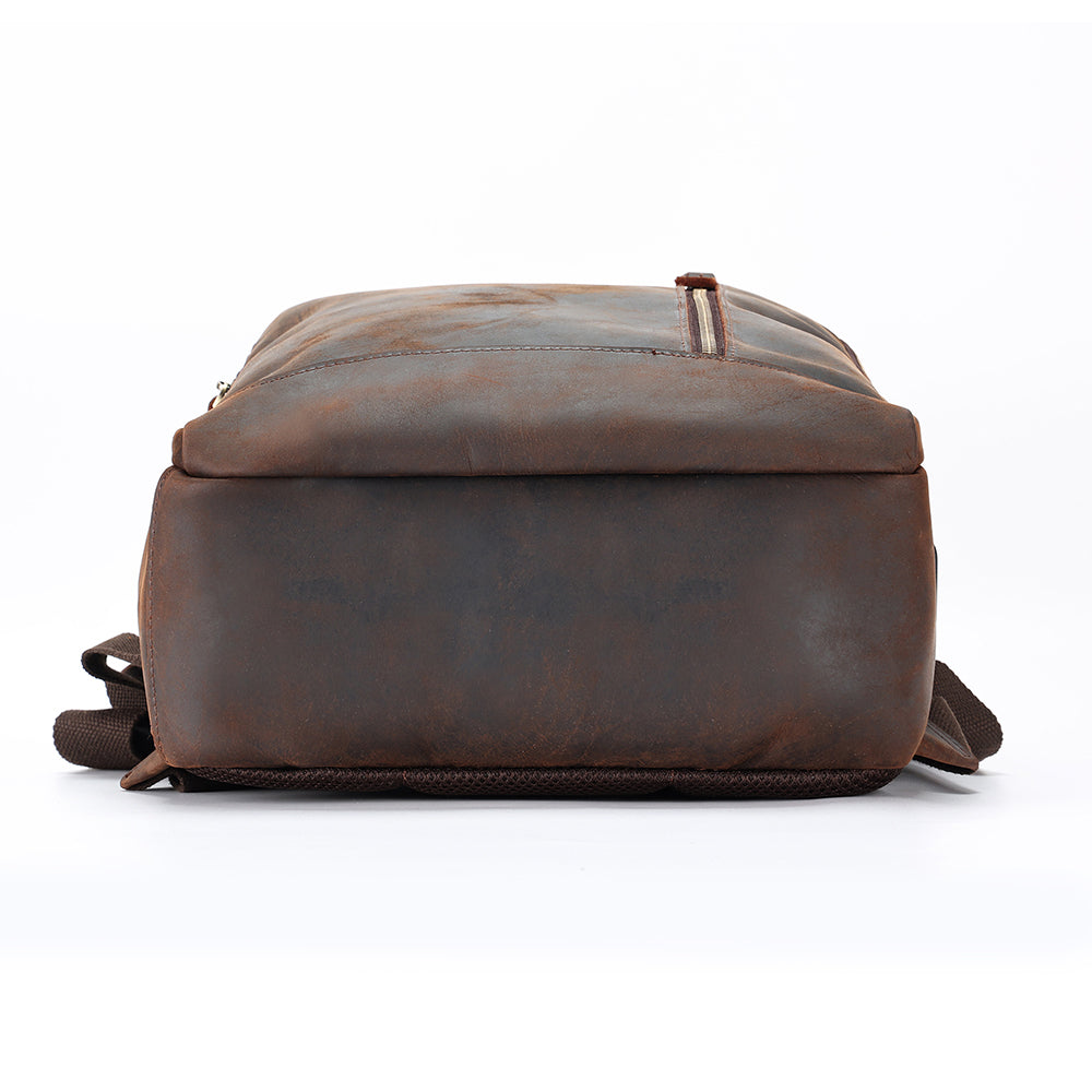 Leather Backpack for 15 Inch Laptops - Unisex Travel Bookbag