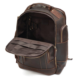 The Standard | Leather Backpack for Men - Large Bookbag – The Real ...