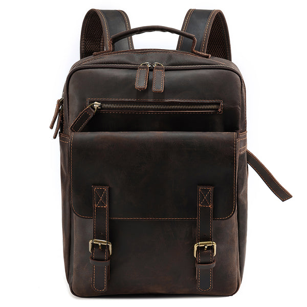 Suede Leather Backpack for Work, School or College