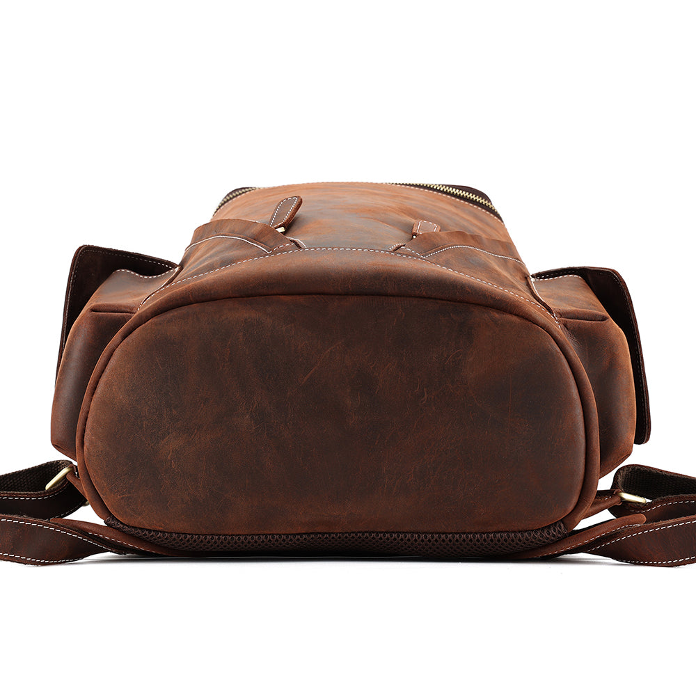 The Top | Leather Backpack in Brown for School & Work