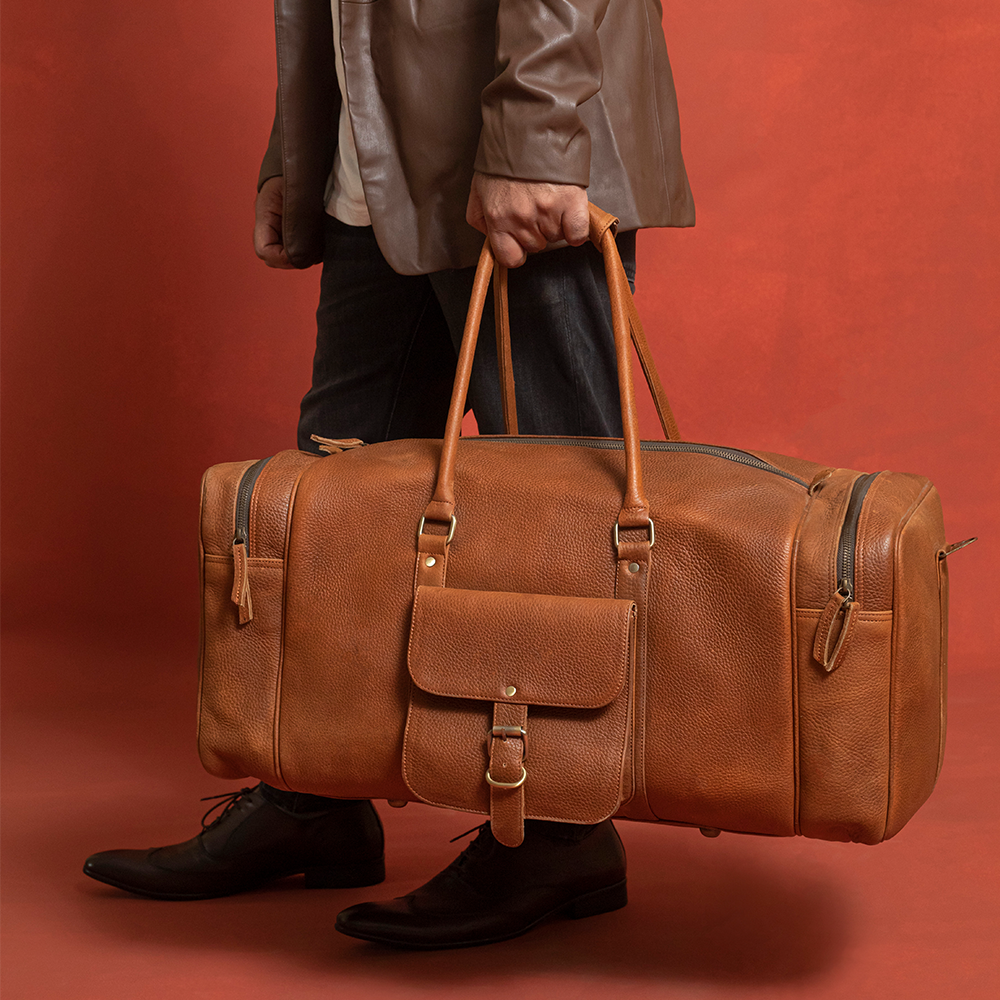 The “Hemingway” Buffalo Leather Duffle Bag