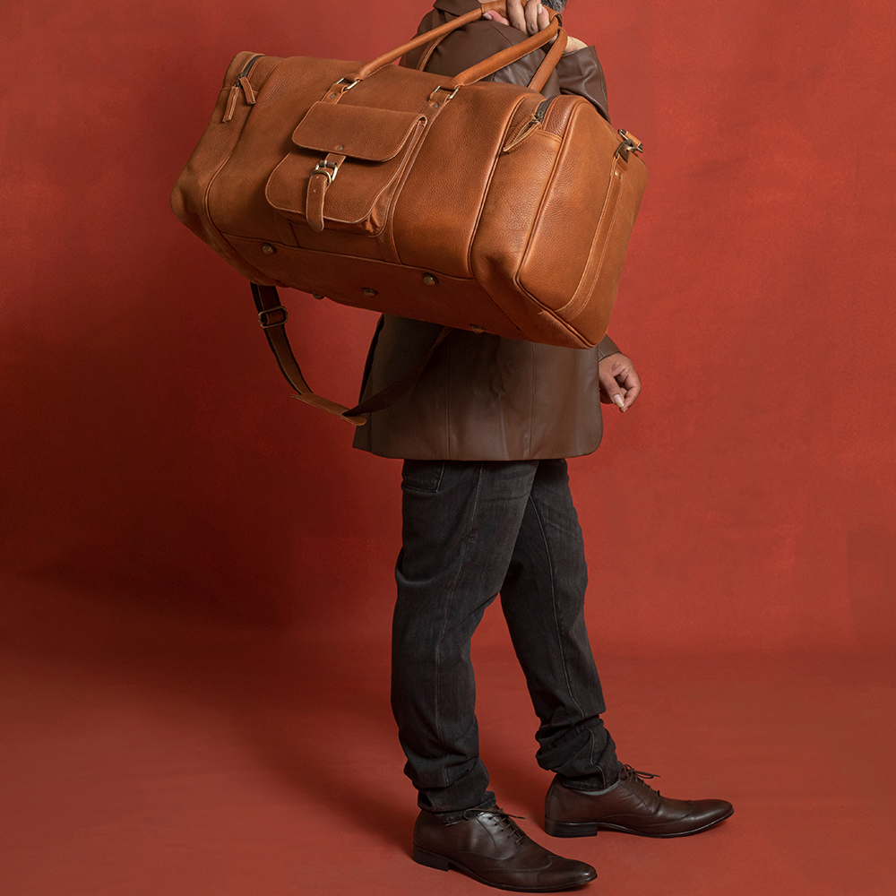 20 Buffalo Leather Duffle Bag Travel Weekend Luggage Overnight