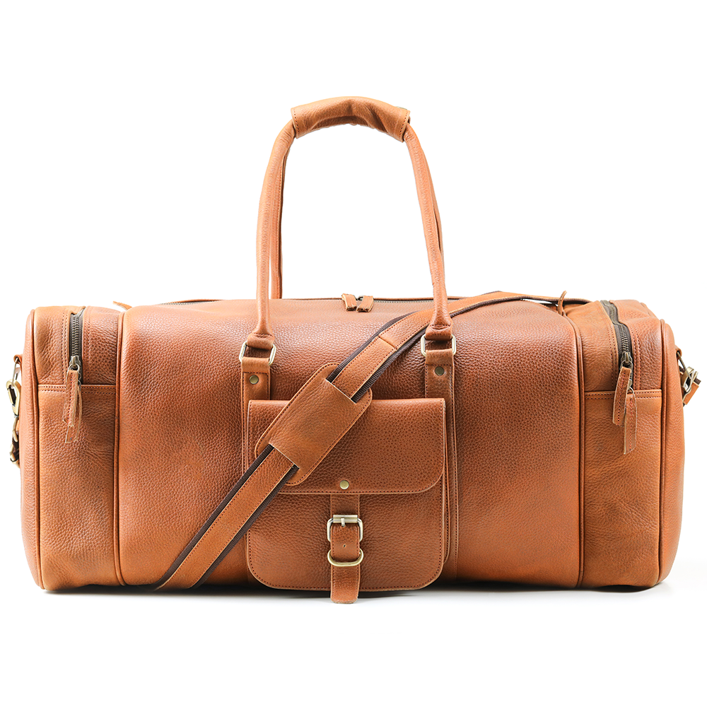 Tan Leather Duffle Bag