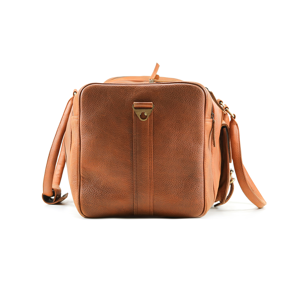 Tan Leather Duffle Bag