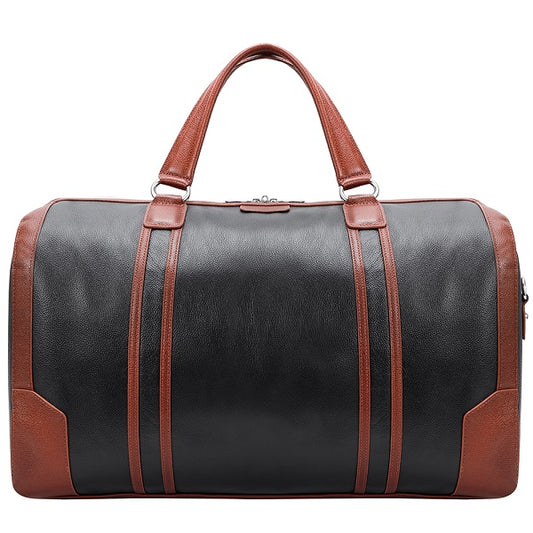 MRoyale™ Men's 100% Leather Duffle Weekend Travel Bag w/ Shoe