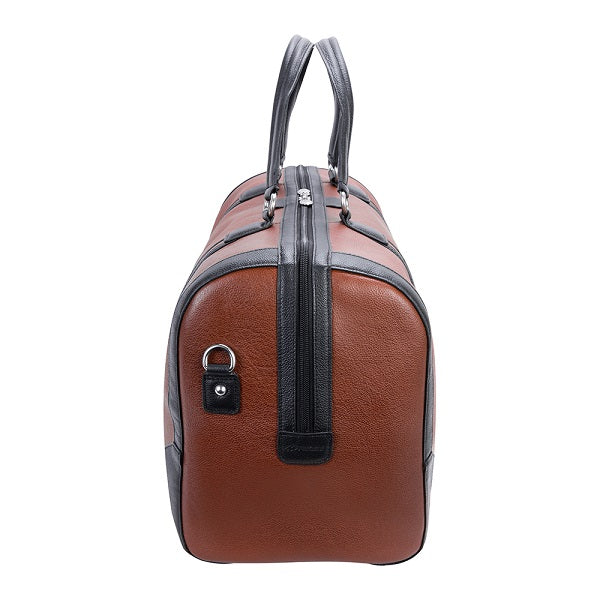Men's Two Tone Leather Duffel Bag Brown End