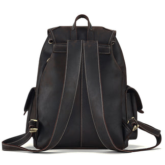 Leather Drawstring Backpack - Large Top Grain Leather Rucksack – The ...