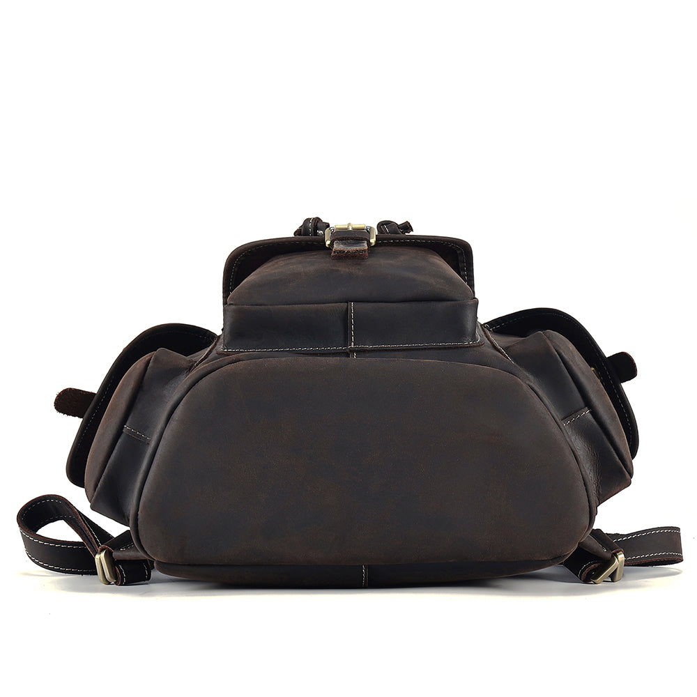 the vacationer leather drawstring backpack