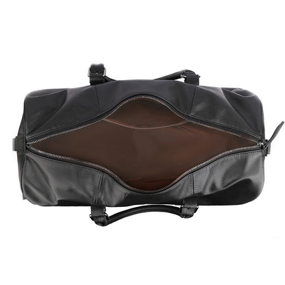 The Volta | Men's Black Leather Duffle Travel Bag