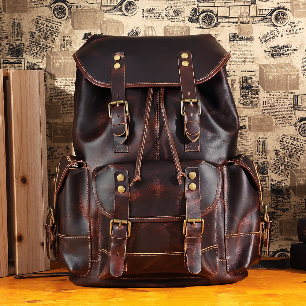 the wax leather backpack