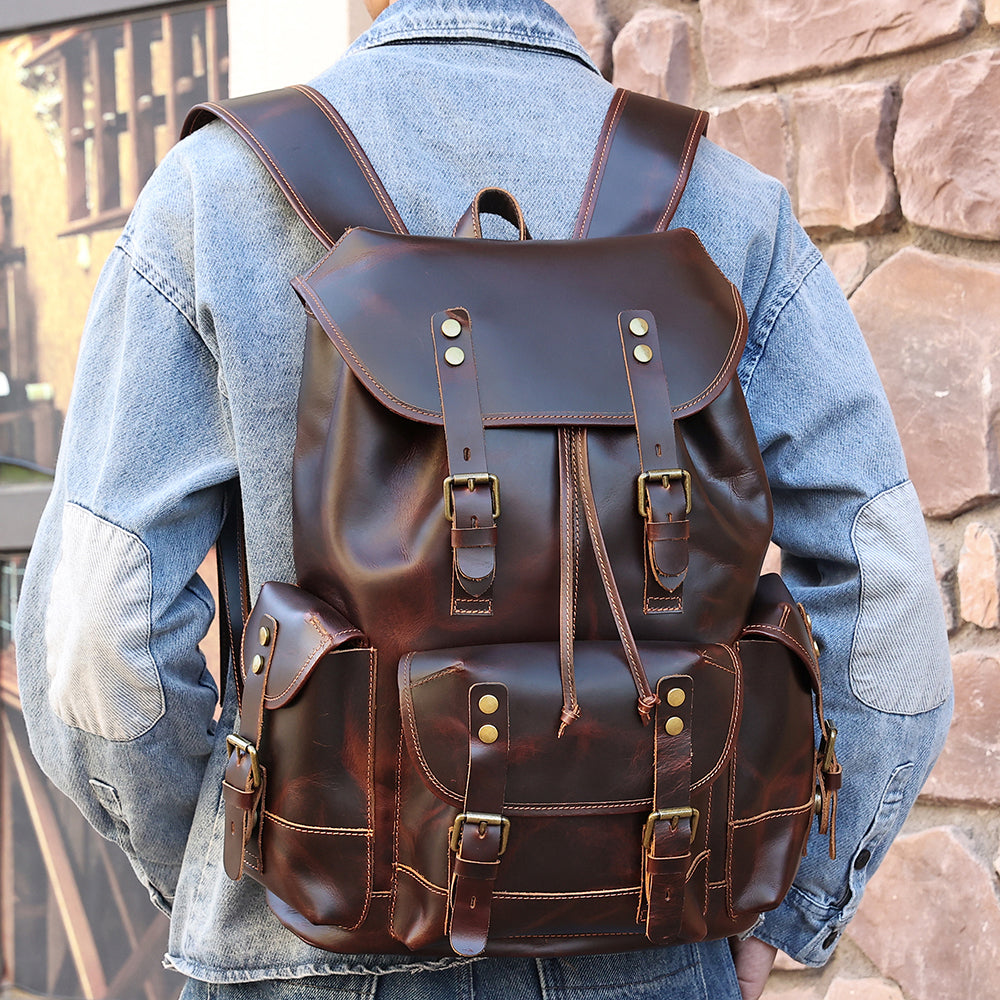 the wax leather backpack