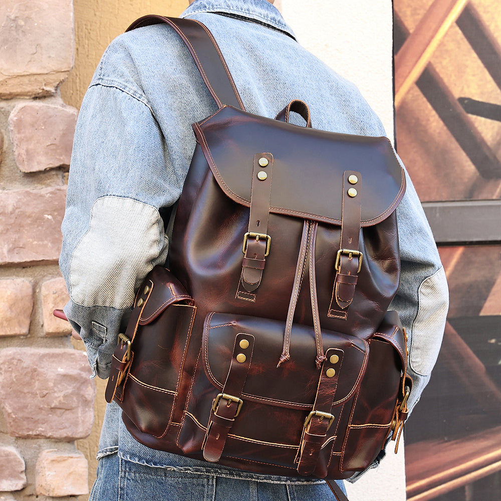 the wax leather backpack