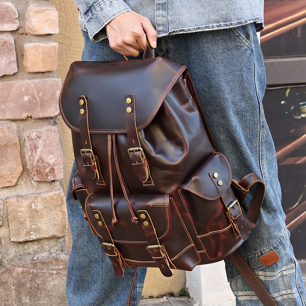 the wax leather backpack