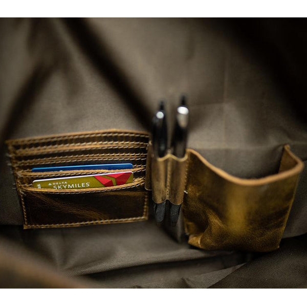 Men's Buffalo Leather Duffel Bag - Weekend Bag for Travel  Inner pocket